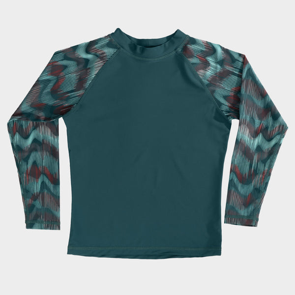 Slater Long Sleeve Sun Shirt - Deep Teal - Front