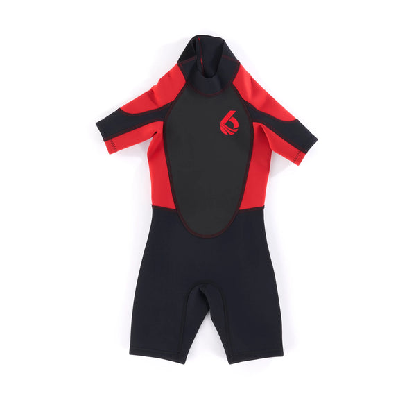 Child Shorty - Neoprene Wetsuit — Red/Black