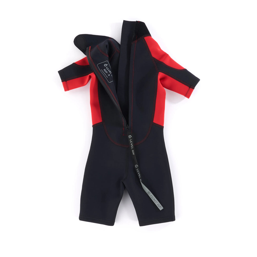 Child Shorty - Neoprene Wetsuit — Red/Black (3)#colour_red-black
