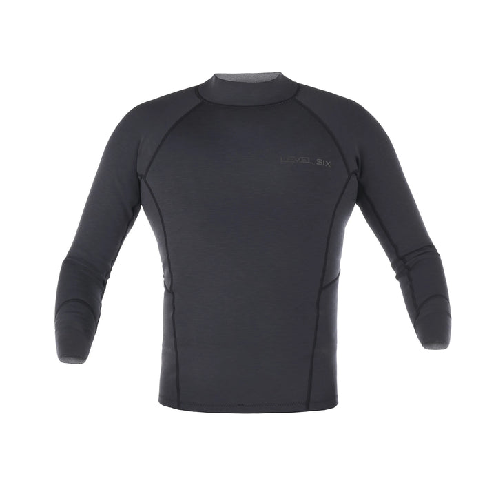 Jericho Long Sleeve Neoprene Top — Black Heather#colour_black-heather