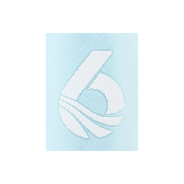 6 Logo Transfer Sticker — White